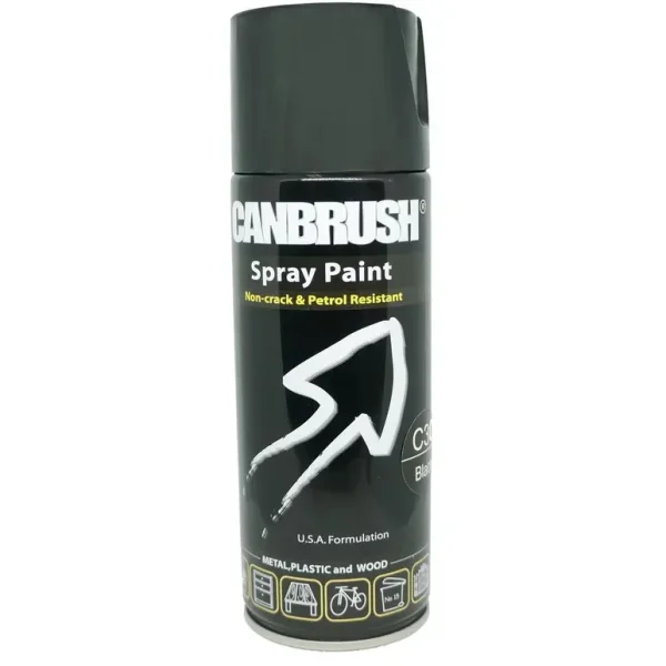 CANBRUSH C30 GLOSS BLACK ALL PURPOSE SPRAY PAINT 400ML