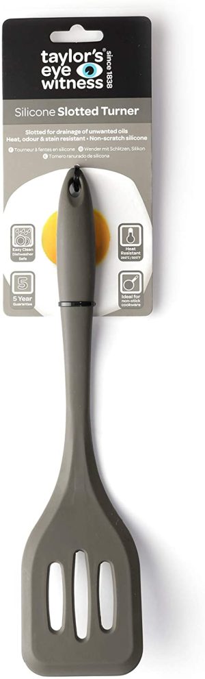 TAYLORS EYE WITNES GREY SILICONE SLOTTED TURNER 27CM