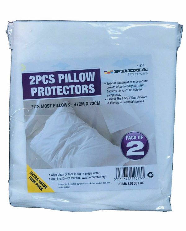 PRIMA PILLOW PROTECTORS 47CM X 73CM PACK OF 2