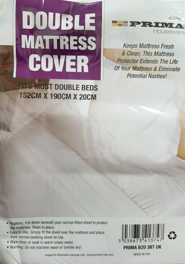 PRIMA DOUBLE SIZE MATTRESS COVER 152CM X 190CM X 20CM