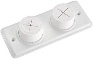 WHITE SOFT RUBBER PUSH IN DOUBLE TOWEL CLOTH HOLDER WITH SCREW FIX