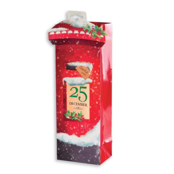 DELUXE CHRISTMAS BOTTLE GIFT BAG - POSTBOX