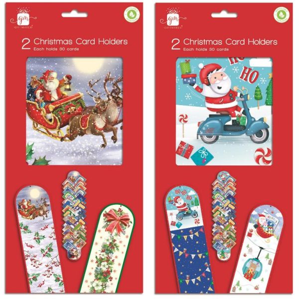 GIFTMAKER CHRISTMAS TRADITIONAL / CUTE CARD HOLDERS PACK OF 2