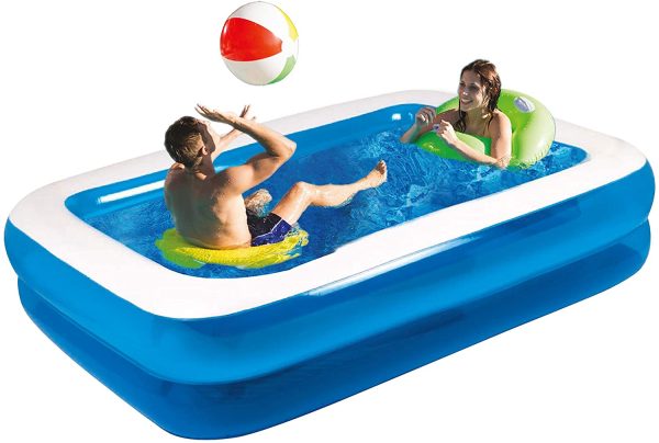 SUNCLUB INFLATABLE FAMILY SIZE POOL - 2.6M X 1.75M