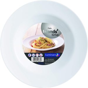 PACK OF 6 LUMINARC FRIENDS TIME PASTA PLATE LARGE 28.5 CM - WHITE