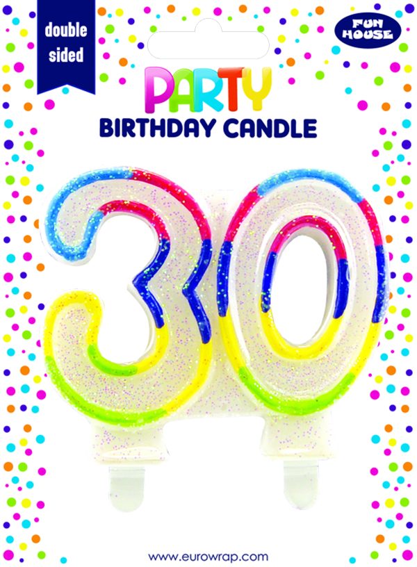 FUN HOUSE 30TH BIRTHDAY PARTY CANDLE