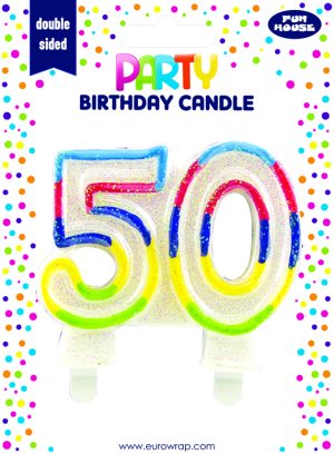 FUN HOUSE 50TH BIRTHDAY PARTY CANDLE