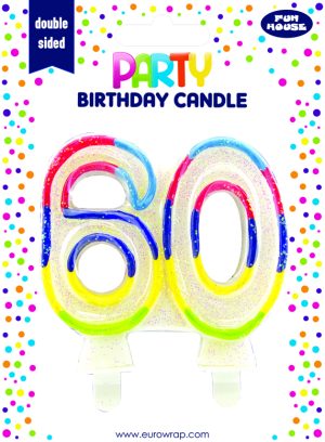 FUN HOUSE 60TH BIRTHDAY PARTY CANDLE