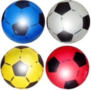 PACK OF 12 DEFLATED PVC FOOTBALL 22CM ASSORTED COLOUR BALL
