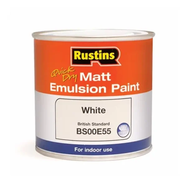 RUSTINS QUICK DRY MATT EMULSION PAINT WHITE 250ML