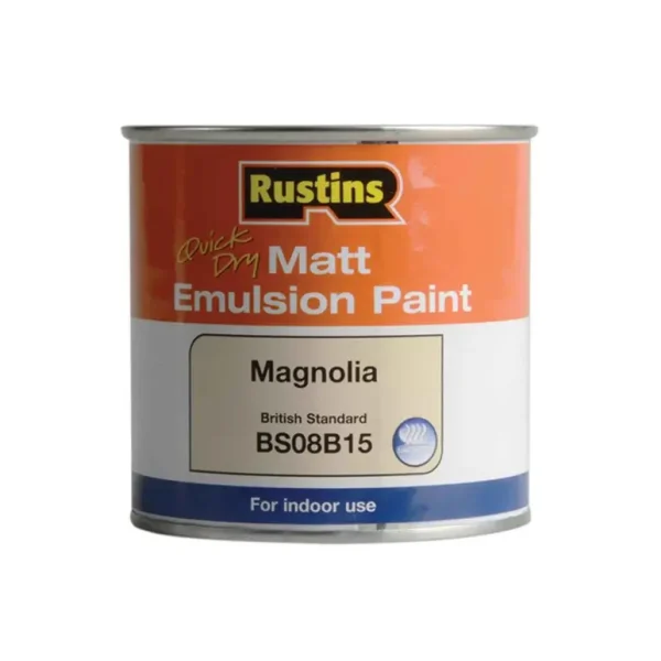 RUSTINS QUICK DRY MATT EMULSION PAINT MAGNOLIA 250ML