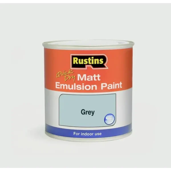 RUSTINS QUICK DRY MATT EMULSION PAINT GREY 250ML