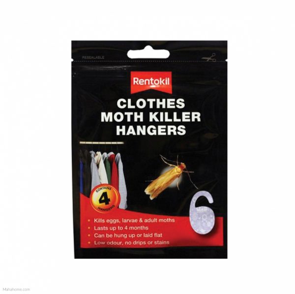 RENTOKIL CLOTHES MOTH KILLER HANGERS PACK OF 4