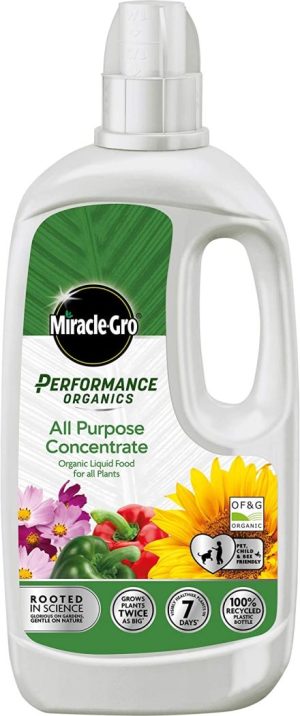 MIRACLE GRO PERFORMANCE ORGANICS ALL PURPOSE PLANT FOOD 1 LITRE