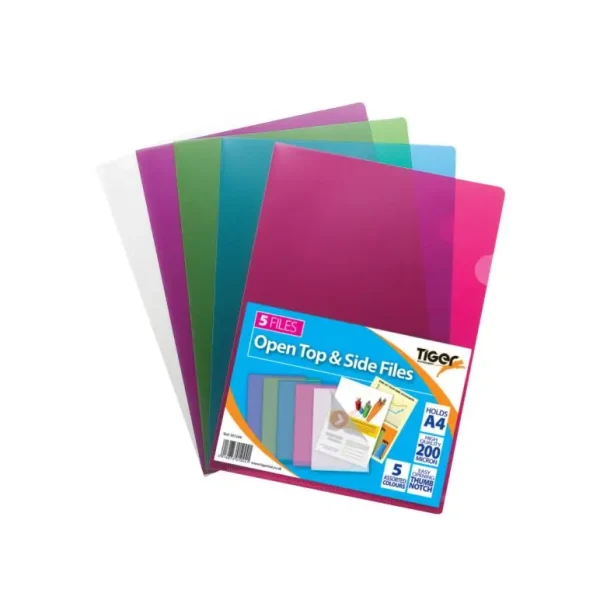 TIGER OPEN TOP & SLIDE FILES PACK OF 5