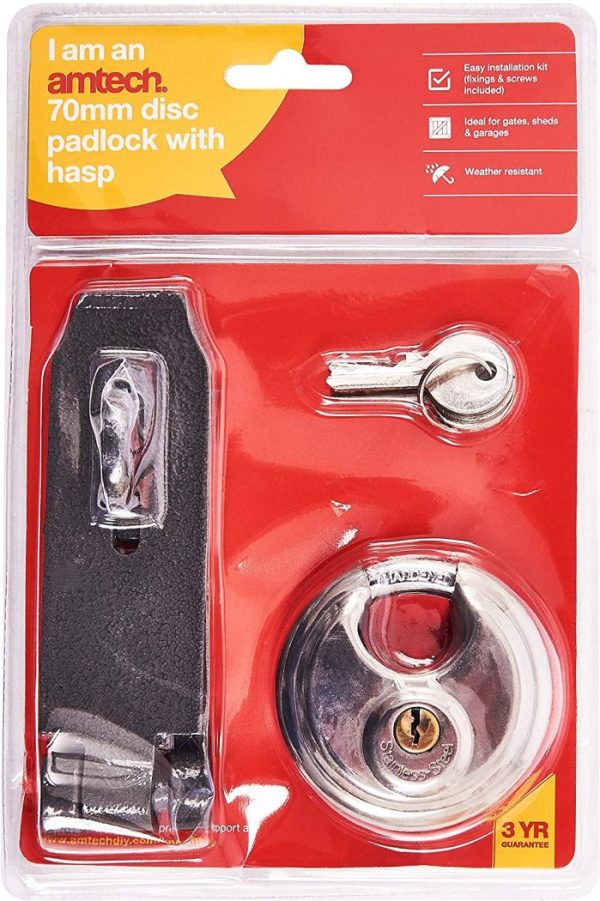 AMTECH 6 INCH HASP LOCK WITH 70 MM PADLOCK