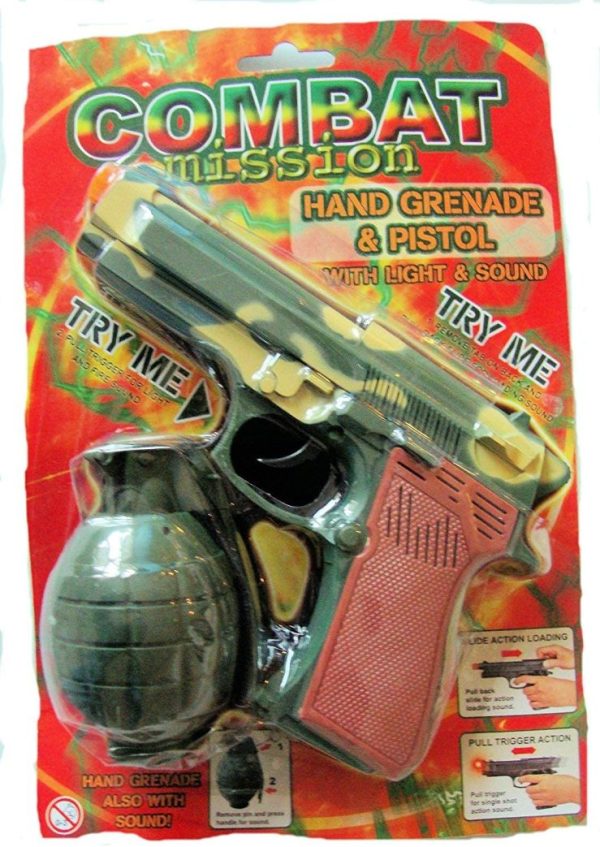 COMBAT MISSION HAND GRENADE & PISTOL WITH LIGHT & SOUND