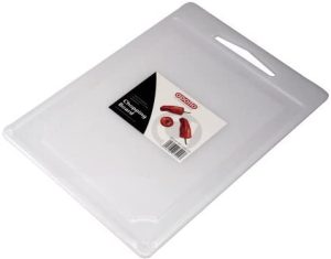 APOLLO 35CM X 25CM RECTANGULAR POLYPROPYLENE CHOPPING BOARD WHITE