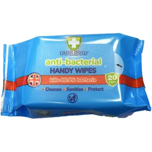 GREENSHIELD ANTI BACTERIAL HANDY WIPES PACK OF 20