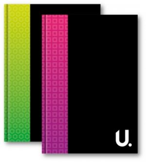 A4 HARD COVER NOTEBOOK PATTERNED SPINE NEON