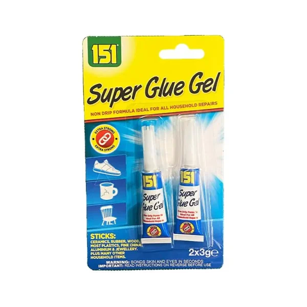 151 EXTRA STRONG NON DRIP ADHESIVE SUPER GLUE GEL 2 X 3G