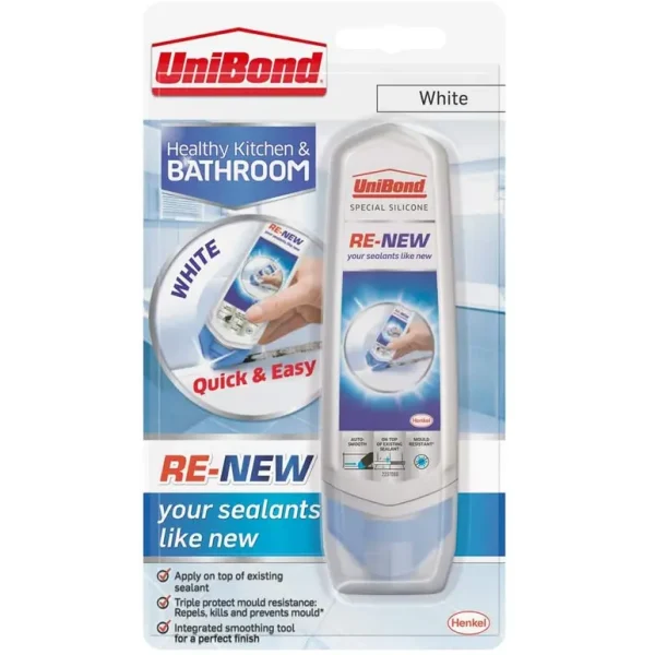 UNIBOND RE-NEW SILICONE SEALANT WHITE SEALER 100ML