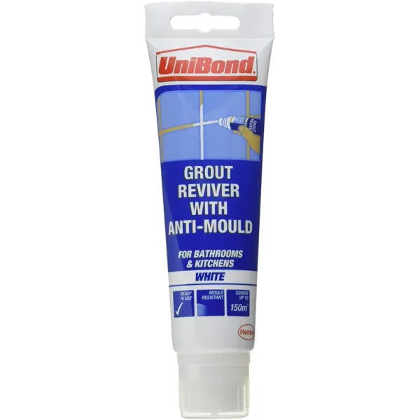 UNIBOND SPONGE PACK WATERPROOF ANTI-MOULD TILE GROUT REVIVER 125ML