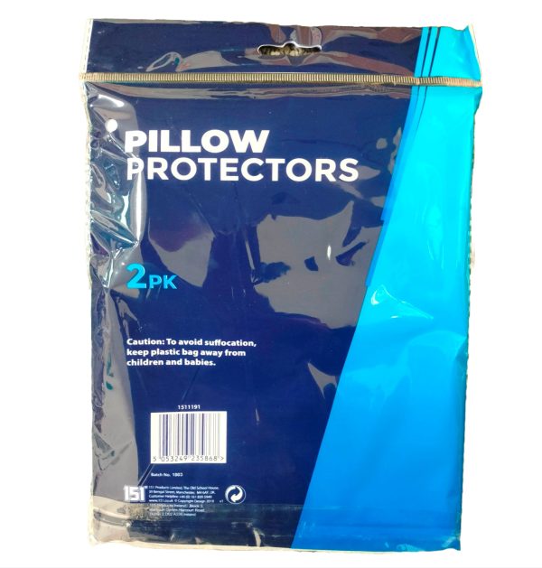 PILLOW PROTECTOR PACK OF 2 FITS MOST STANDARD SIZED PILLOW