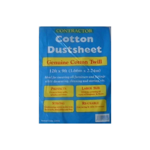 CONTRACTOR COTTON DUST SHEET 12FT X 9FT