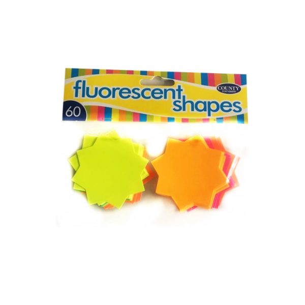 COUNTY FLUIRESCENT SHAPES 60 PCS - 60 MM