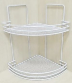 BAGNO 2 TIER WHITE SHOWER CADDY CORNER RACK