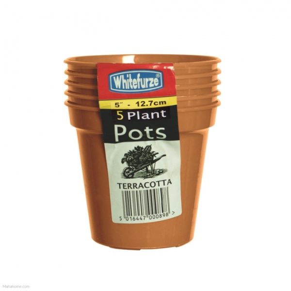 WHITEFURZE 12.7CM GARDEN POT - TERRACOTTA SET OF 5