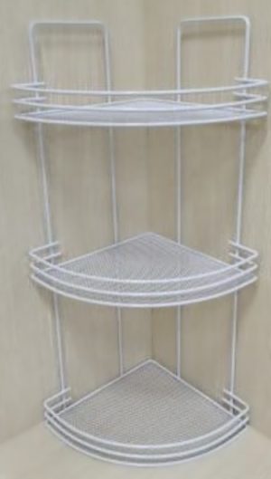 BAGNO 3 TIER WHITE SHOWER CADDY CORNER RACK