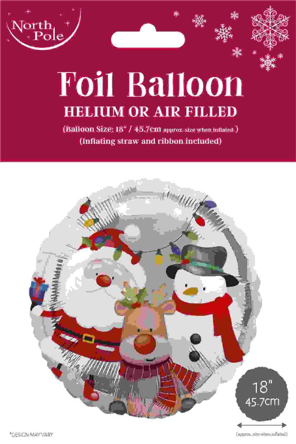 NORTH POLE CHRISTMAS FOIL BALLOON - SANTA AND FRIENDS