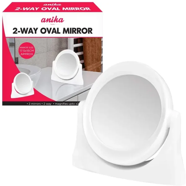 ANIKA 2 WAY OVAL MIRROR 2X MAGNIFICATION