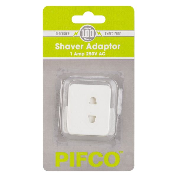 PIFCO CARDED SHAVER PLUG ADAPTOR EPILATORS UK TO 2 PIN 1A