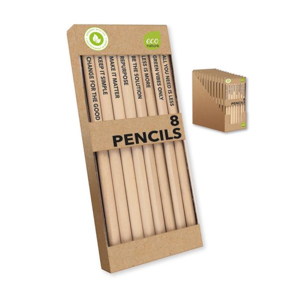 ECO NATURE NATURAL PENCILS PACK OF 8