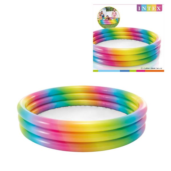 INTEX RAINBOW OMBRE POOL 3 RING 58" X 13"