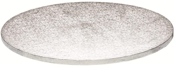 DORIC 6 INCH ROUND SILVER THICK CAKE BOARD DRUMS PACK OF 5