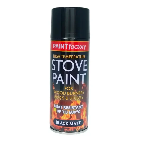 PAINT FACTORY HI-TEMP STOVE PAINT 400ML - MATT BLACK