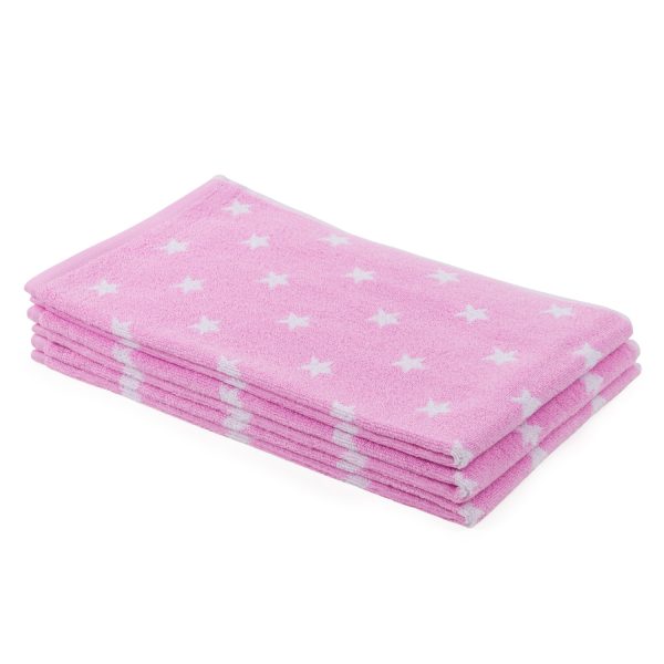 WESTWARD HO HAND TOWEL 50CM X 85CM PACK OF 3 - PINK STARS