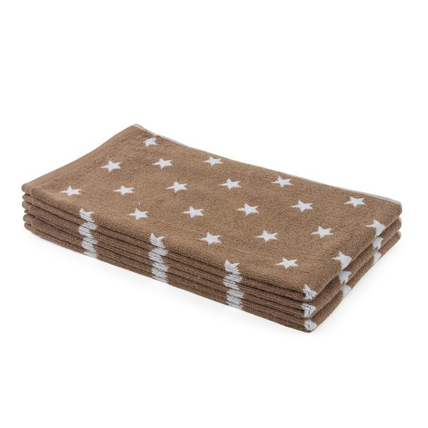 WESTWARD HO HAND TOWEL 50CM X 85CM PACK OF 3 - BROWN STARS