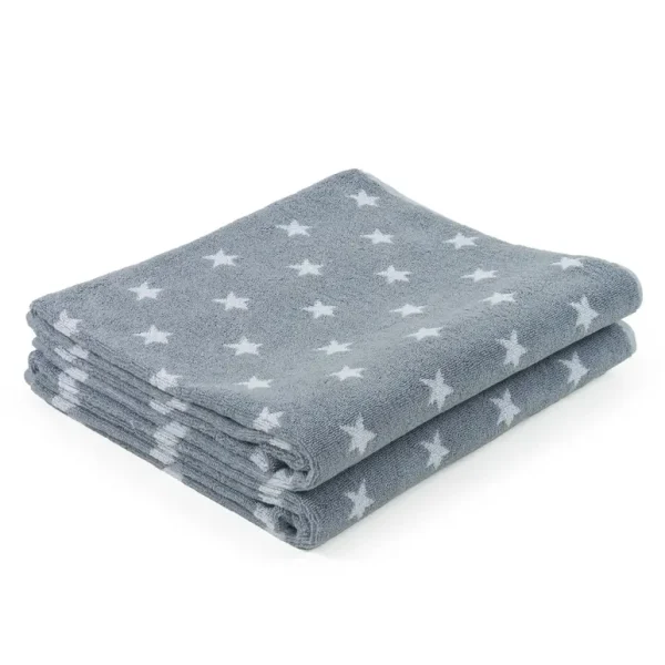 WESTWARD HO BATH TOWEL 70CM X 150CM PACK OF 2 - GREY STARS