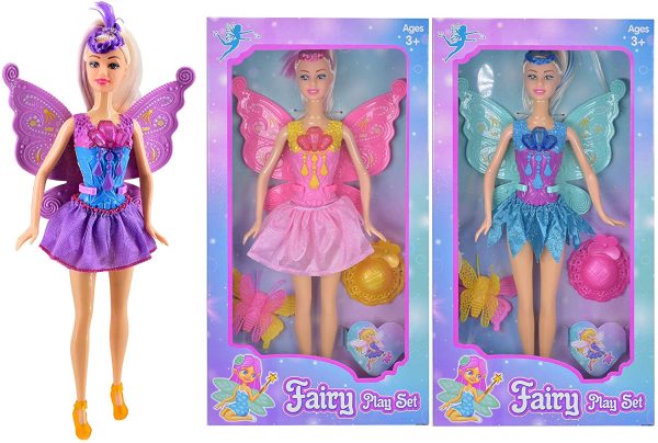 28CM FANTASY FAIRY DOLL PLAYSET - 3 ASSORTED COLOURS