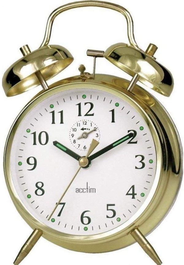 ACCTIM LARGE BELL ALARM CLOCK - BRASS