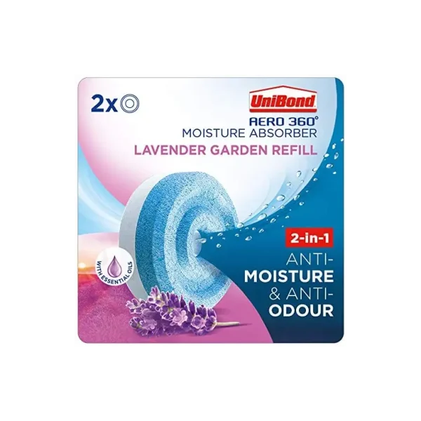 UNIBOND AERO 360 MOISTURE ABSORBER LAVENDER REFILLS PACK OF 2