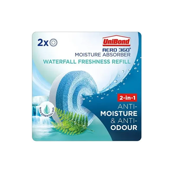 UNIBOND AERO 360 MOISTURE ABSORBER WATER FALL REFILLS PACK OF 2