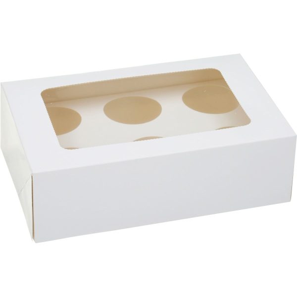 6 HOLES WHITE CUP CAKE HOLDER BOX