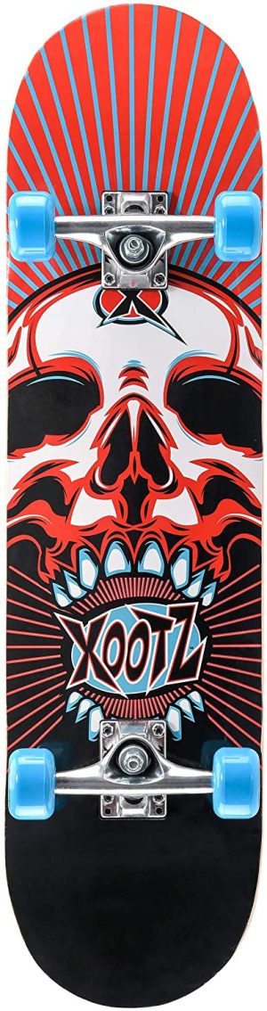 XOOTZ KIDS COMPLETE BEGINNERS DOUBLE KICK SKATEBOARD MAPLE DECK - 31 X 8 INCHES