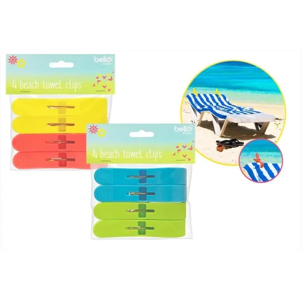 BELLO BEACH TOWEL CLIPS PACK OF 4